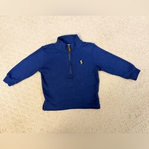 Ralph Lauren Baby Quarter Half Zip Pullover 18M Blue Pony Logo Sweatshirt Boys